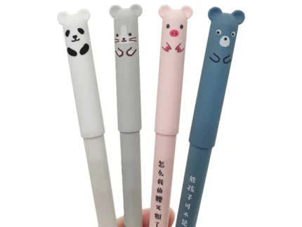 Kids Kawaii Erasable Gel Pen Refills Blue 0.5 mm Gel-ink Rod Washable Handle Writing Supplies Stationery School for Gel Pens